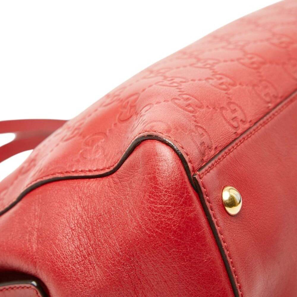 GUCCI Red Leather Tote Bag - Picture 7 of 12